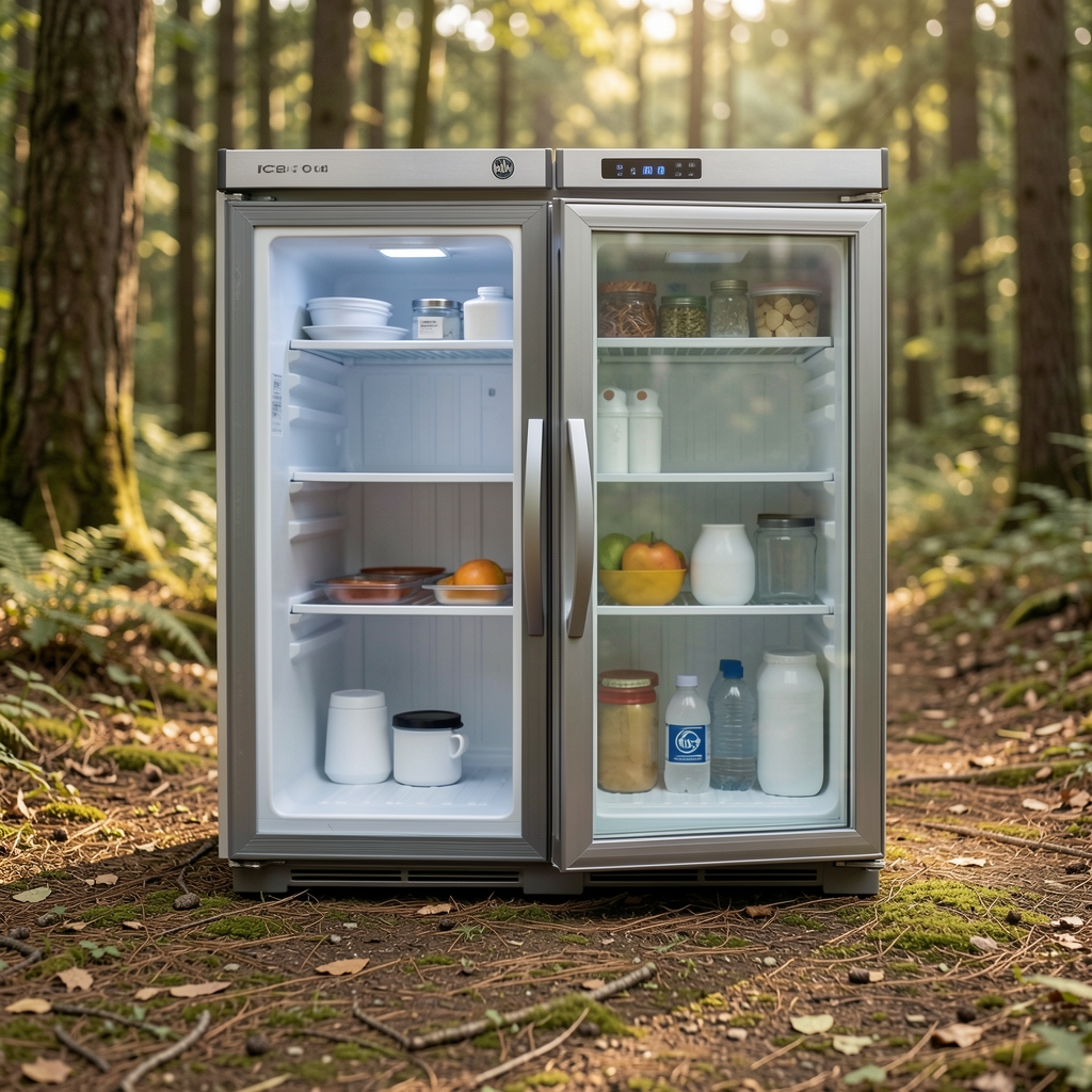 Iceco VL45 taşınabilir çift bölmeli kamp buzdolabı 45 litre LCD kontrol paneli