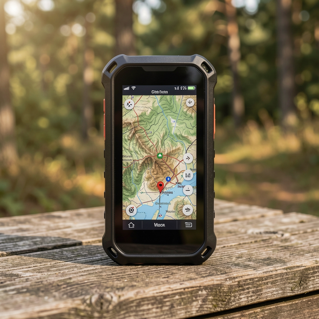Outdoor kullanımı için tasarlanmış dayanıklı GPS navigasyon cihazı topografik harita ekranı ile