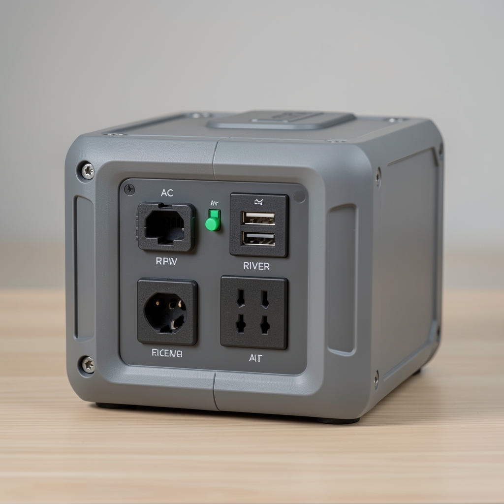EcoFlow River 2 Pro taşınabilir güç istasyonu gri kasa AC ve USB çıkışları görünür