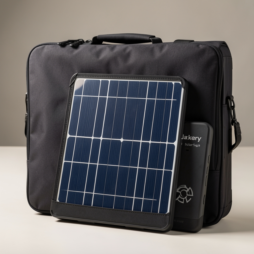 Jackery SolarSaga 100W katlanabilir güneş paneli koruyucu çanta ile birlikte