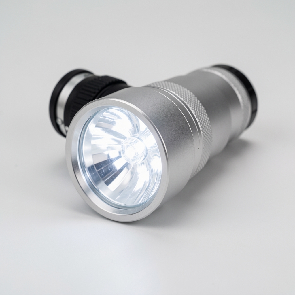 Profesyonel LED el feneri, alüminyum gövde detayı ve led kafa yapısı